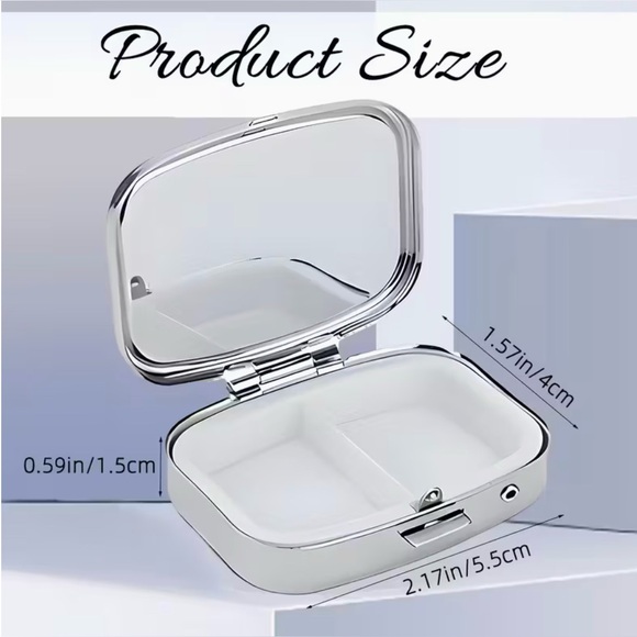 Pansy Floral Nature Inspired Pill Organizer 2-Compartment Compact Pill Case New - Picture 5 of 11